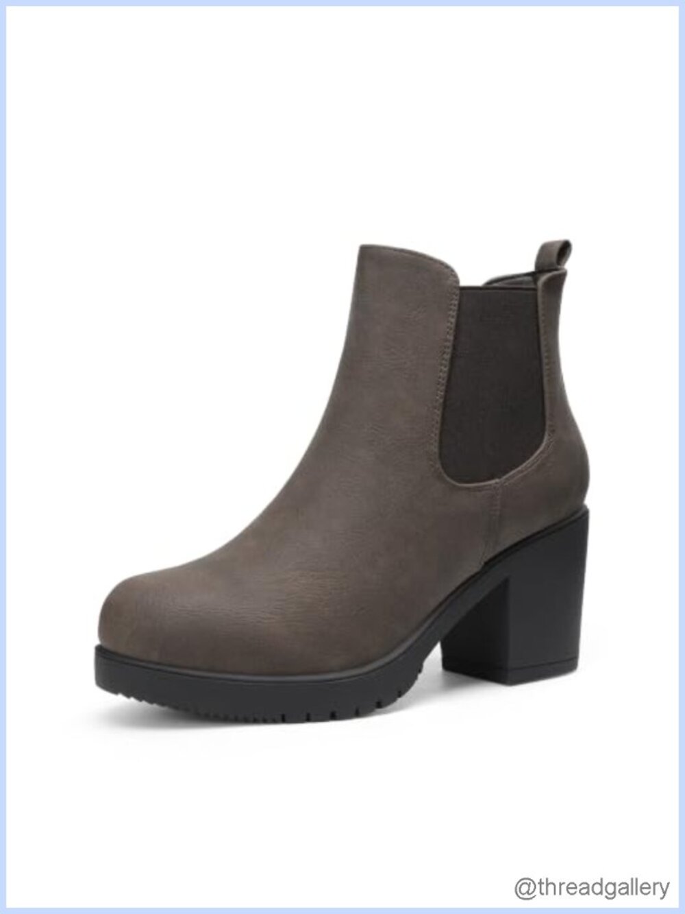 Chelsea Ankle Boots Faux Suede Block Heel Booties